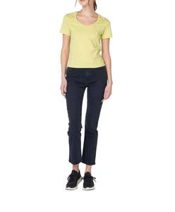 Camiseta de Verano de Alta Calidad para Mujer, Talla Grande, Ecológica, Transpirable, Cuello en V, Color Amarillo, Tela Suave, Manga Corta, Conjunto Juvenil a la Moda - Product Image 3