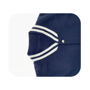 Veste de sport pour homme bleu marine avec manches et rayures blanches, style preppy, coupe classique, en coton et polyester, pour l'automne - Product Image 6