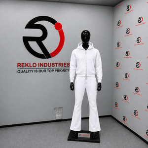 Conjunto Deportivo Blanco para Hombre, Sudadera con Cremallera Completa y Pantalones Acampanados, Dos Piezas a Juego, Ropa Casual Urbana, Traje para Correr, Venta al Por Mayor Personalizada - Product Image 3