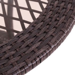 Tavolino da Caffè Rotondo da Esterno in Rattan con Ripiano Inferiore - Product Image 6