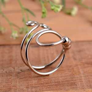 SHYAM JEWELRS Luxury 925 Sterling Silver Unisex Anxiety Spinner <b>Ring</b> <b>Adjustable</b> Fidget Movable Beads Wedding Anniversary Gift - Product Image 5