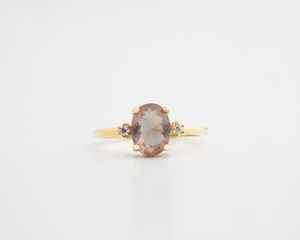 Bague en quartz fumé naturel, argent sterling 925, plaqué or 14 carats, pierre précieuse en quartz fumé changeant de couleur, bague turque délicate, cadeau - Product Image 2