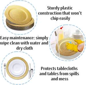 Plato Decorativo Plateado, Vajilla Redonda Elegante para Decoración de Mesa en Recepciones de Boda - Product Image 4