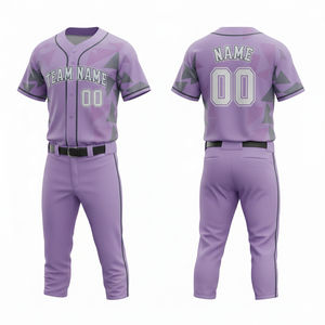 Custom Polyester Breathable Mesh Baseball Jersey Pant Uniform High Quality Printed Sublimated Quick Dry V Neck Unisex - Product Image 2