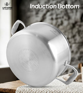 Ensemble de casseroles haut de gamme en acier inoxydable 18/10, 6 pièces, corps robuste, poignées solides en acier inoxydable, couvercles en verre, compatible induction - Product Image 3