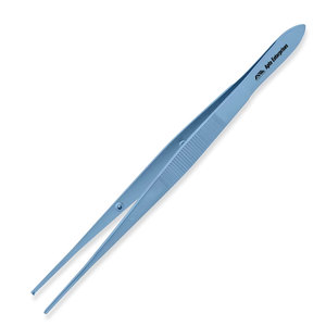 Pinces à tissus chirurgicales en titane 7 pouces (18 cm) à manche plat, 1x2 dents, pointes pour tissus, instruments médicaux Apto Enterprises - Product Image 6