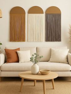 Guirlande murale moderne en bois avec perles et pompons, décoration d'intérieur en bois naturel, faite à la main, écologique, pour salon et chambre à coucher, idéale pour Diwali - Product Image 5