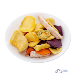 [BEST SELLER] Fruits secs mélangés au lotus bleu, tranches de fruits déshydratés, délicieuse garniture pour yaourt, porridge, aliments emballés sous vide - Product Image 1