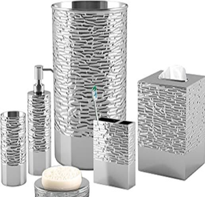 Stunning Hammered Steel for Metcraft Modern Bathroom Vanity Set Easy Clean Highly Textured Surface Available Wholesale - Product Image 5