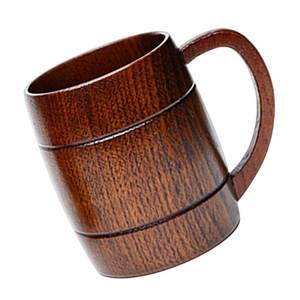Handmade Wooden <b>Mug</b> With Handle Vintage Style Coffee <b>Tea</b> Cup For Home Camping - Product Image 6