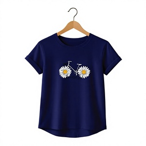 Chill Women's Cotton T-Shirt Crew Neck Short Sleeve Casual Letter Print Regular Fit All Seasons <b>White</b> Jersey <b>Fabric</b> - Product Image 5