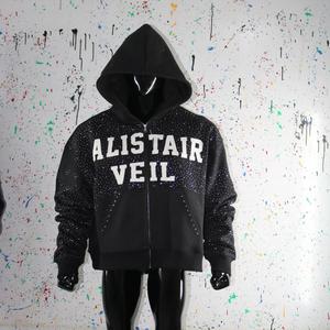 Prix bas, haute qualité, sweats à capuche zippés respirants personnalisés pour l'hiver, 100% coton molletonné, URBAN PRODUCTIONS pour hommes - Product Image 2