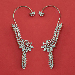 Grossistes de bijoux fantaisie artificiels en Inde, boucles d'oreilles en diamant américain avec placage rhodium 444655 - Product Image 1