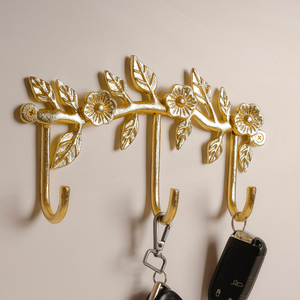 Perchero de pared de latón puro con ganchos para toallas en oro cepillado, 3 piezas de diferentes tamaños (mediano, pequeño, grande) con precio de mayoreo - Product Image 6