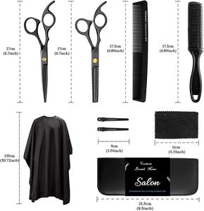 Professional 10-Piece Sharp Stainless Steel Right-Handed Hair Cutting Scissors Kit <b>Barber</b> Shears <b>Set</b> Rubber Thinning Shears - Product Image 1