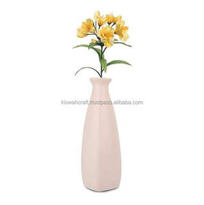 Vase à fleurs décoratif en résine écologique, design moderne, motif tourbillon vert, artisanat, pour table - Product Image 3