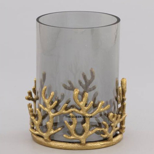 Traditional Style Metal Coral Golden <b>Tea</b> <b>Light</b> Candle Holder Home Lighting Exclusive Quality Hurricanes Candle Holder - Product Image 1