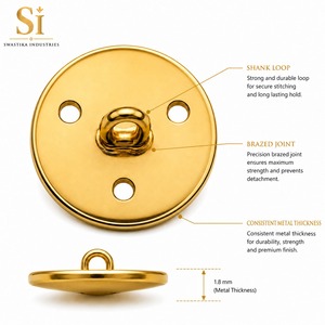 Botones de Latón para Prendas con Diseño Personalizado, Botones de Latón Bañados en Oro - Product Image 4