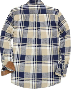 เสื้อเชิ้ตผ้าแฟลนเนลผู้ชาย OEM/OEM พิมพ์ลายปักโลโก้ตามสั่ง ผ้าฝ้าย 100% แขนยาว - Product Image 2