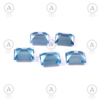 Topaze bleue suisse 10x8mm, forme baguette, facettée, pierre libre, qualité AAA, Topaze bleue pure, pierre de naissance de décembre