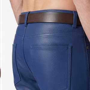 Pantalon de motard en cuir premium pour homme, taille mi-haute élastique, séchage rapide et respirant, personnalisable pour la course et le tourisme - Product Image 3