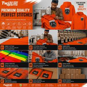 MMA Logo Front Customized High Quality Men's Hooded <b>Fleece</b> Sweatshirt <b>Orange</b> Regular Fit Pocket Design Casual Wear Winter Season - Product Image 6