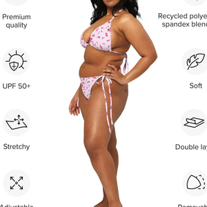 Bikini Sexy Solid Swimwear Swimsuit Women Triangle Halter Pit Striped Bikinis Set Bathing Suit Beach Bikini Female - Product Image 4