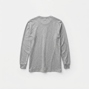 Camiseta de Manga Larga de Algodón, Cuello Redondo, Estampado Serigrafiado, Etiqueta Personalizada, Color Gris Jaspeado, Estampado Geométrico, Corte Regular - Product Image 2