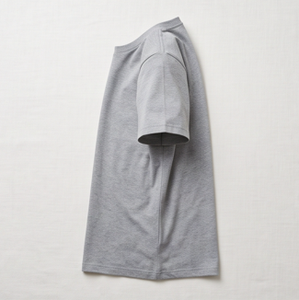 T-shirt à manches courtes gris pour homme, coupe classique, couleur unie, décontracté, col rond, jersey tricoté en coton - Product Image 5