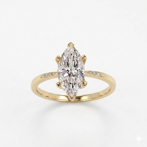 Prêt à être expédié - Bague de fiançailles solitaire en or blanc 14 carats avec diamant de laboratoire certifié IGI, taille marquise, 1,03 carat, E VS1, bijoux fins - Product Image 4