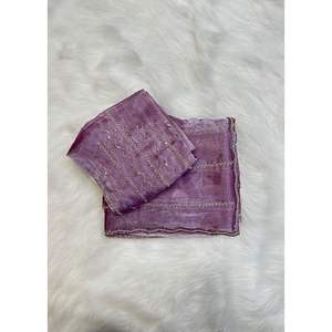 ผ้าส่าหรีผ้าไหมลายดอกไม้ - Product Image 1