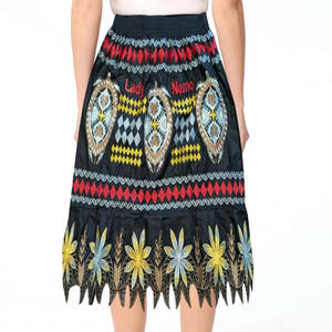 Jupes brodées personnalisées pour femmes, imprimé floral, jupe midi d'été, polyester léger, jupe de plage hawaïenne, jupe en coton pour femmes et filles - Product Image 5