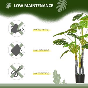Pianta Artificiale Monstera a Foglia Divisa da 120 cm, Effetto Realistico, per Interni/Esterni, Decorazione per Matrimoni, Natale, Capodanno e Compleanni - Product Image 6