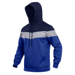 Sweat-shirt à capuche pour homme, coupe classique, tricoté, décontracté, automne, avec poche, design color block - Product Image 4