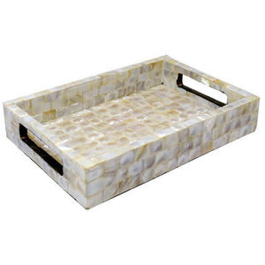Bandeja de diseño premium con incrustaciones de nácar, bandeja de servir de nácar, bandeja de MDF, bandejas decorativas, bandeja de resina al mejor precio de fábrica. - Product Image 1