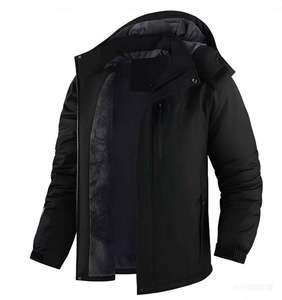 <b>Men's</b> <b>Soft</b> <b>Shell</b> Windbreaker <b>Jacket</b> with Zipper and Letter Pattern for Outdoor Hiking and Mountaineering - Product Image 5