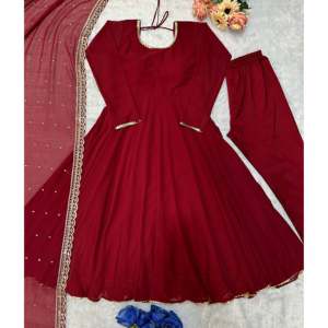 Robes de soirée élégantes Belle robe de soirée avec Dupatta et Pallu - Product Image 4