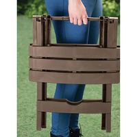 Table d'appoint pliante moderne en bois massif pour l'extérieur, avec design imperméable et fonction de transport facile, idéale pour la cour et la ferme