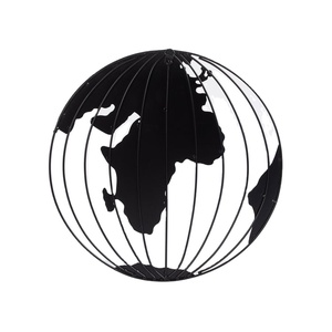 Globe abstrait mural, décoration intérieure de bureau, artisanat métallique décoratif, vente chaude, globe mural élégant noir, accessoire de décoration - Product Image 1