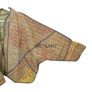 Perfect Gift Loved Ones Vintage Kantha Floral Luxury Handmade Indian Cotton <b>Quilted</b> Eco-Friendly Kimono Winter <b>Jackets</b> - Product Image 4
