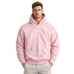 Sudadera con capucha de algodón grueso para hombre, estilo oversize con paneles y costuras, jersey de streetwear con manga raglán, fabricación a granel - Product Image 1