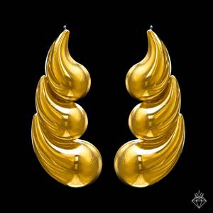 PRAO Golden Drops Studs Boucles d'oreilles pendantes en cascade anti-ternissement - Product Image 3