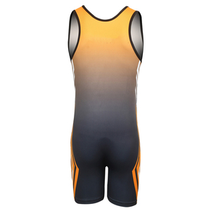 <b>Mens</b> <b>Wrestling</b> <b>Singlet</b> Fitted Stretch Spandex Polyester Gradient Color Compression Sportswear Adult Martial Arts Training Wear - Product Image 3