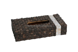 Servilletero con incrustaciones de concha Premium, accesorios hechos a mano, colección de tocador de nácar para baños e interiores con estilo - Product Image 5