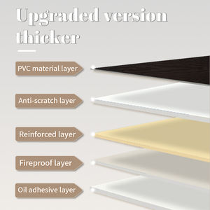 Papel pintado impermeable del efecto del panel de madera negro texturizado natural grueso del PVC Papel de pared de grano de madera para la sala de estar de la cocina - Product Image 4