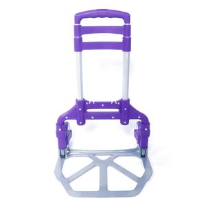 Carrello Pieghevole Portatile in Alluminio Viola, Carrello a Mano Richiudibile per Bagagli - Product Image 5