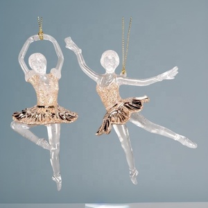 ของตกแต่งคริสต์มาสปีใหม่ ขายส่ง ลูกบอลอะคริลิคใสเงา 3 มิติ รูปนักบัลเล่ต์เต้นรำ สำหรับแขวนประดับ - Product Image 4
