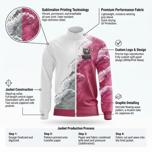 Chaqueta Deportiva Sublimada con Impresión Personalizada, Transpirable, de Manga Larga, para Entrenamiento en Gimnasio, Running, Ciclismo y Ropa de Equipo - Product Image 6