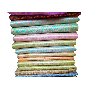 Jacquard Brocade Fabric Floral Woven Pattern Polyester <b>Silk</b> Blend Dress Saree Upholstery <b>Curtain</b> Textile Material - Product Image 1