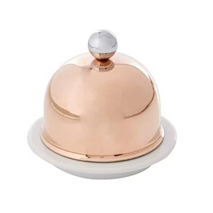 Beurrier simple en métal argenté pour la cuisine, la table à manger, le rangement du beurre, le service et une utilisation polyvalente – Vaisselle élégante - Product Image 4